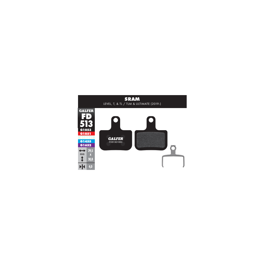 PASTILLAS DISCO GALFER SRAM LEVEL / T / TL STANDAR PASTILLAS DISCO GALFER SRAM LEVEL / T / TL STANDAR