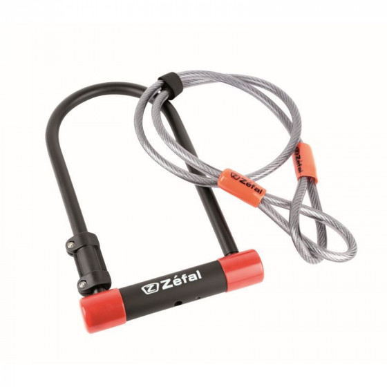 CANDADO ZEFAL U ACERO 13 MM + CABLE 10 mm x 120 cm